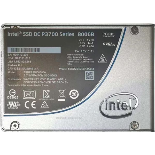 Intel SSDPE2MD800G4 | Dc P3700 800GB Multi-Level Cell Pci Express 3.0 X4 U.2 2.5-Inch Solid State Drive-image