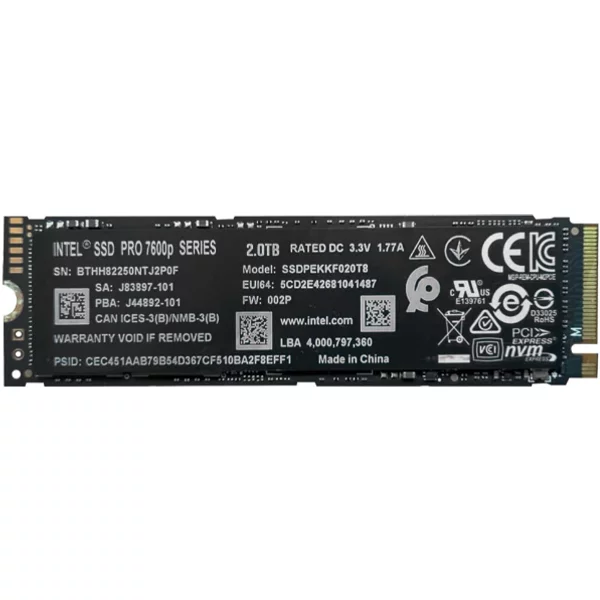 Intel SSDPEKKF020T8X1 | Pro 7600P 2TB Triple-Level Cell Pci Express 3.1 X4 Nvme M.2 2280 Solid State Drive-image