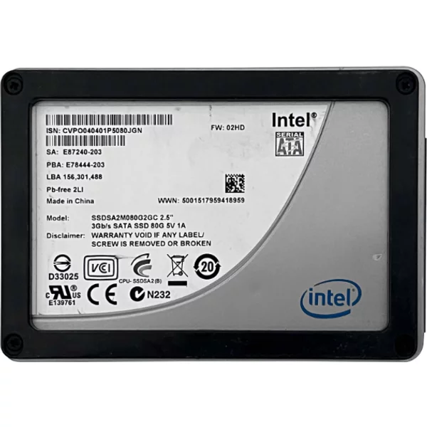 Intel SSDSA2M080G2GC | X25-M 80GB Multi-Level Cell Sata 3Gb/S 2.5-Inch Solid State Drive-image