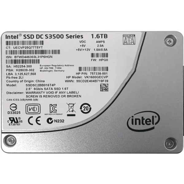 Intel SSDSC2BB016T401 | Dc S3500 1.6TB Multi-Level Cell Sata 6Gb/S 2.5-Inch Solid State Drive-image