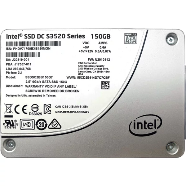 Intel SSDSC2BB150G701 | S3520 150GB Multi-Level Cell Sata 6Gb/S 2.5-Inch Solid State Drive-image