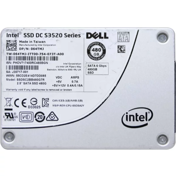 Intel SSDSC2BB480G7R | S3520 480GB Multi-Level Cell Sata 6Gb/S 2.5-Inch Solid State Drive-image