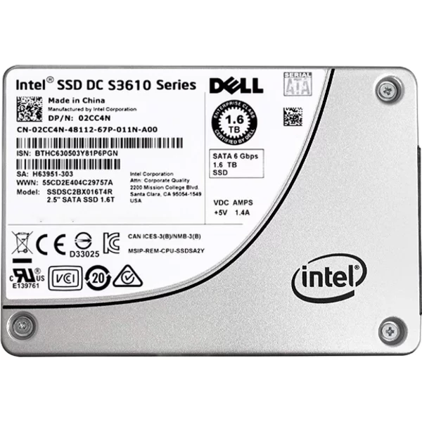 Intel SSDSC2BX016T4R | Dc S3610 1.6TB Multi-Level Cell Sata 6Gb/S 2.5-Inch Solid State Drive-image