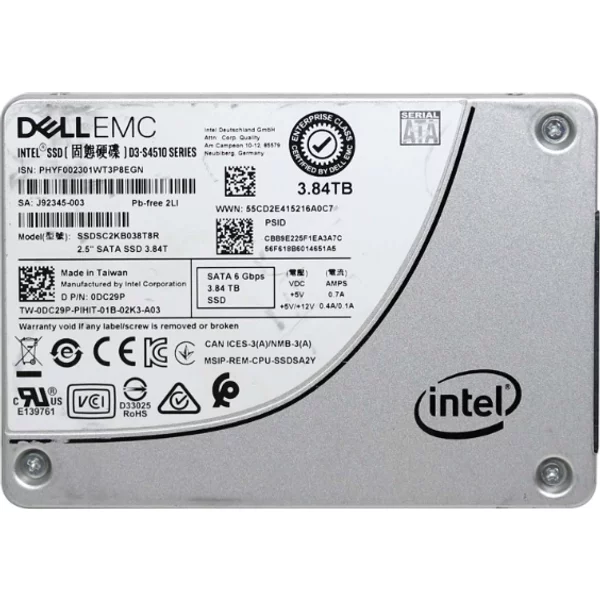 Intel SSDSC2KB038T8R | D3-S4510 Series 3.84TB Triple-Level Cell Sata 6Gb/S Read Intensive 2.5-Inch Solid State Drive-image
