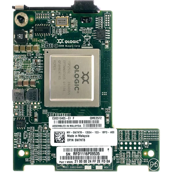 Dell YKR24 | QME2572 Pci-Express 5.0Ghz 8-Gb/S Dual-Port Host Bus Adapter (Hba)-image