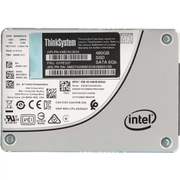 Lenovo 01PE337 | 480GB Tlc Mainstream Sata 3.0 6Gbps Hot Swap 2.5-Inch Internal Solid State Drive-image