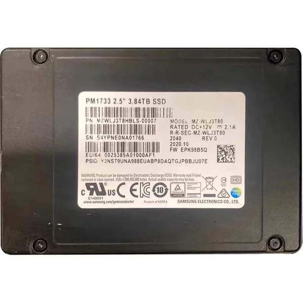 Samsung MZWLJ3T8HBLS-00007 | Enterprise PM1733 Series 3.84TB Triple-Level Cell Pci-Express 4.0 X4 Nvme Read-Intensive U.2 2.5-Inch Solid State Drive-image