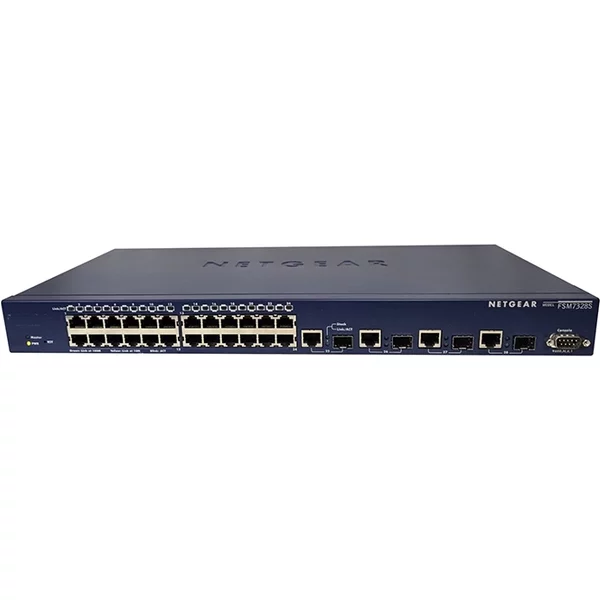 Netgear FSM7328S | Prosafe 24 X RJ-45 Ports 10/100Base-Tx + 4 X Sfp Ports Layer 3 Managed Stackable Fast Ethernet Network Switch-image