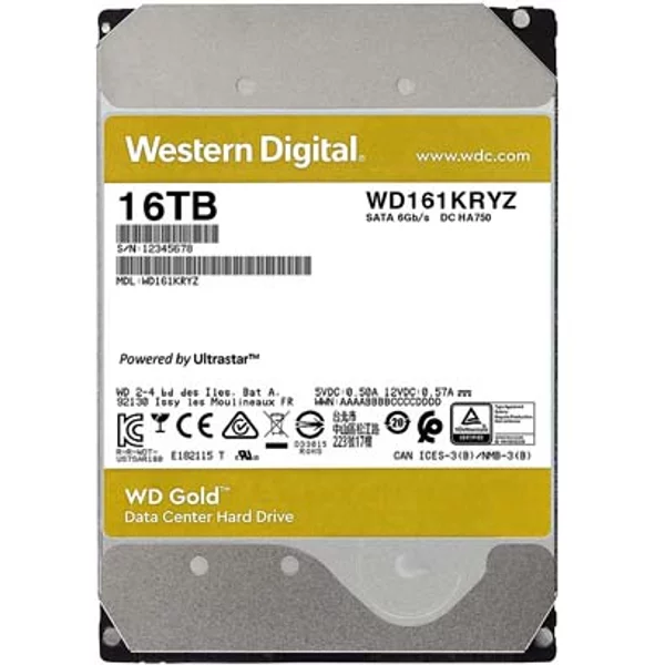 Western Digital WD161KRYZ | Gold Helium 16TB 3.5-Inch 6Gb/S Sata 7200RPM 512MB Cache 512E Enterprise Class Hard Drive-image