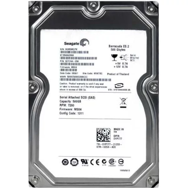 Dell YP777 | 500GB 7200RPM SAS 3Gb/S Hot-Pluggable 16MB Cache 3.5-Inch Hard Drive For Poweredge Servers-image