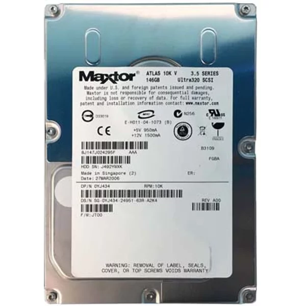Dell YJ434 | 146GB 10000RPM Ultra320 Scsi Hot-Pluggable 80-Pin 3.5-Inch Hard Drive For Poweredge Servers-image