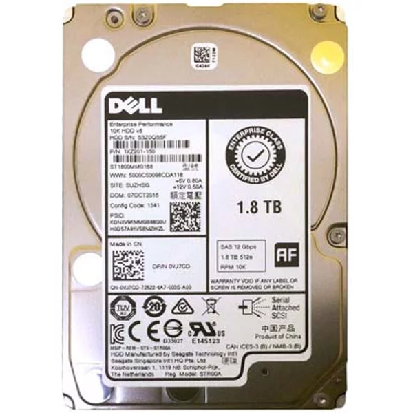 Dell VJ7CD | 1.8TB 10000RPM SAS 12Gb/S Hot-Pluggable (512E) 2.5-Inch Hard Drive For Poweredge Servers-image