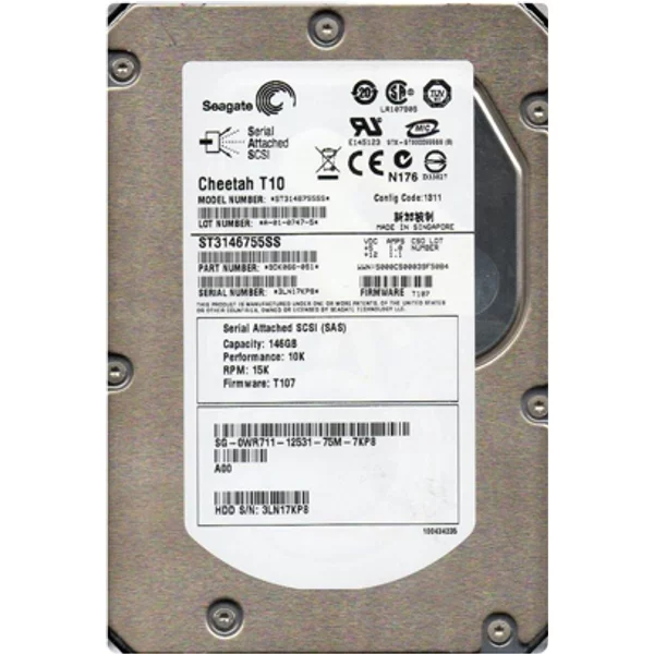 Seagate ST3146755SS | Cheetah T10 Series 146.8GB 15000RPM SAS 3Gb/S 16MB Cache (Ce) 3.5-Inch Hard Drive-image