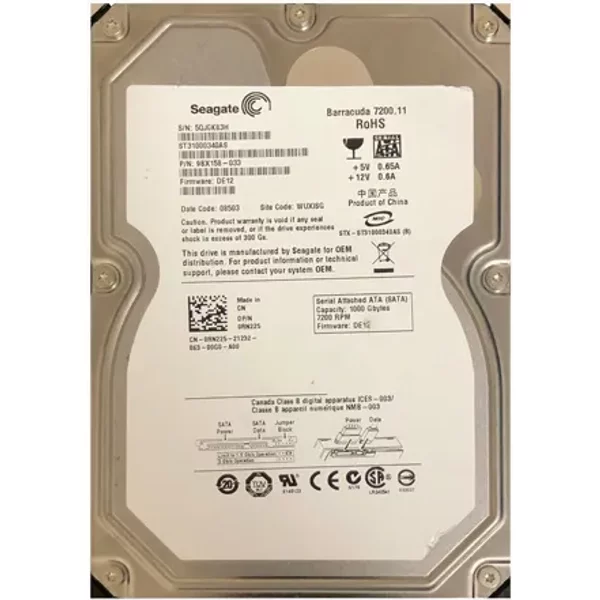 Dell RN225 | 1TB 7200RPM Sata 3Gb/S 32MB Cache 3.5-Inch Hard Drive-image
