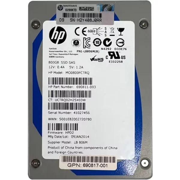 Hp MO0800FCTRQ | 800GB Sas 6Gb/S 2.5-Inch Solid State Drive-image