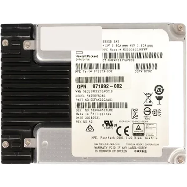 Hp MO000800JWFWP | 800GB Multi-Level Cell Sas 12Gb/S Mixed Use 3.5-Inch Hybrid Solid State Drive For Proliant Servers-image