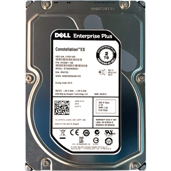 Dell 07YXTH | 2TB 7200RPM SAS 6Gb/S Hot-Swappable 3.5-Inch Hard Drive For Compellent SC200/SC220 Expansion Enclosures-image