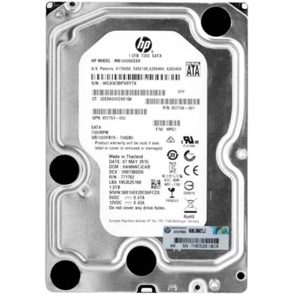HP MB1000GCEEK | 1TB 7200RPM Midline Sata 6Gb/S 3.5-Inch Hard Drive-image