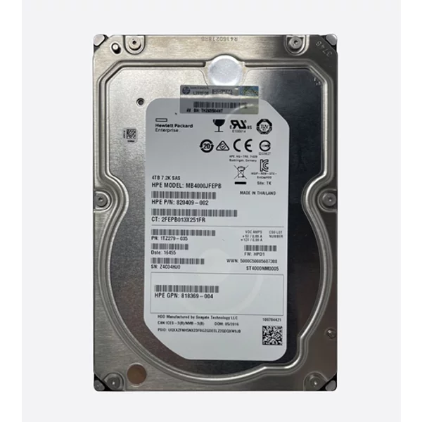 HP 820409-002 | 4TB 7200RPM SAS 12Gb/S Hot-Pluggable 3.5-Inch Lpc Hard Drive For Proliant Gen10/Gen10+/Gen11 Servers-image