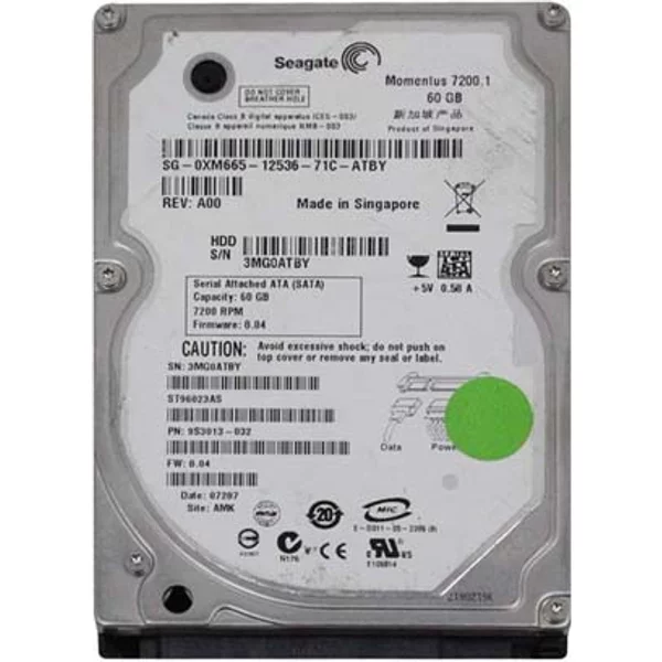 Dell 0XM665 | 60GB 7200RPM Sata 1.5Gb/S 8MB Cache 2.5-Inch Hard Drive For Latitude D620-image