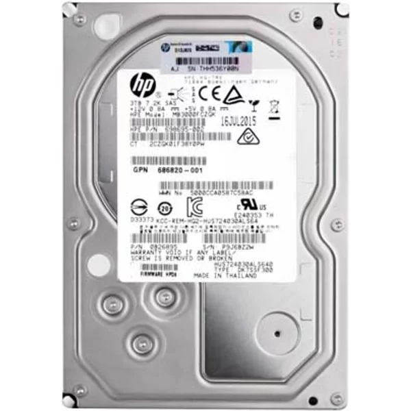 HP 698695-002 | 3TB 7200RPM SAS 6Gb/S Hot-Pluggable 3.5-Inch Midline Hard Drive For G7 Proliant Servers-image
