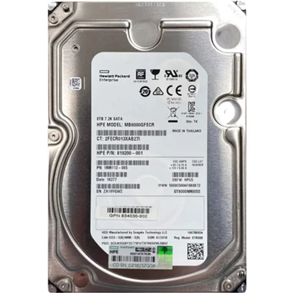 HP 819200-001 | 8TB 7200RPM Sata 6Gb/S Hot-Pluggable 3.5-Inch Lpc Hard Drive For Proliant Gen8/Gen9/Gen10/Gen10+/Gen11 Servers-image