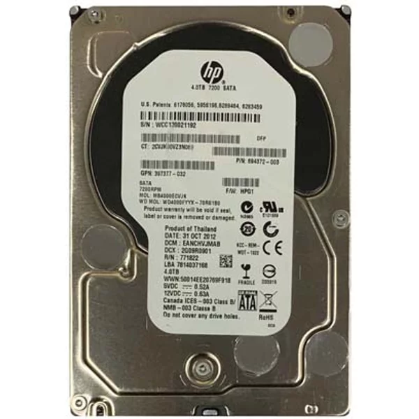 HP 694372-003 | 4TB 7200RPM Sata 3Gb/S 3.5-Inch Midline Hard Drive For Proliant Servers And Storage Arrays-image