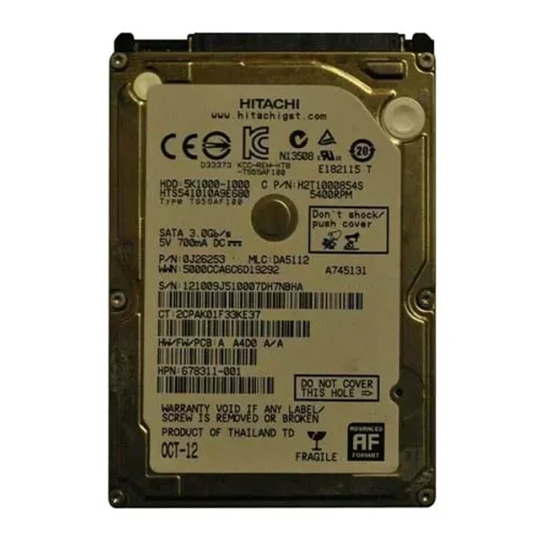 HP 678311-001 | 1TB 5400RPM Sata 6Gb/S 2.5-Inch Hard Drive-image