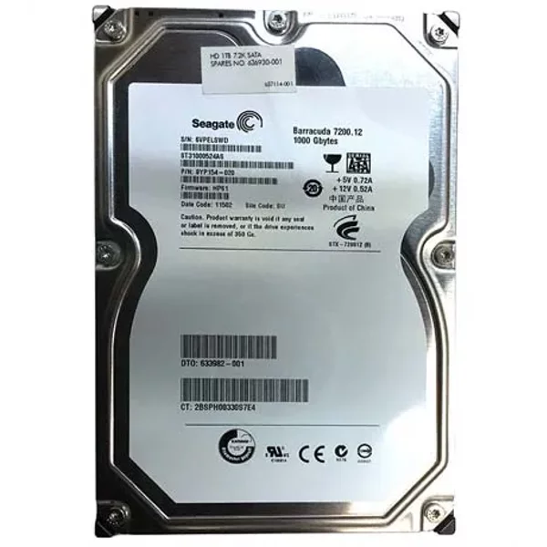 HP 636930-001 | 1TB 7200RPM Sata III 6Gb/S 32MB Cache 3.5-Inch Hard Drive-image