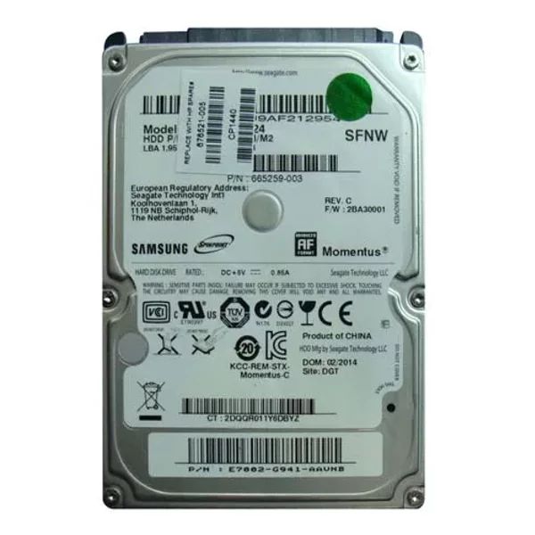 HP 676521-005 | 1TB 5400RPM Sata 3Gb/S 8MB Cache 2.5-Inch Hard Drive-image