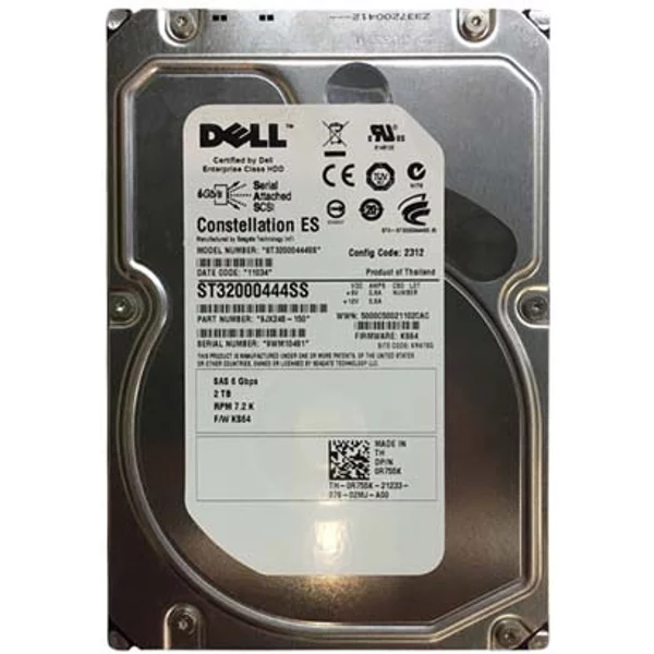 Dell 0R755K | 2TB 7200RPM SAS 6Gb/S Hot-Pluggable 3.5-Inch Hard Drive For Poweredge Servers-image