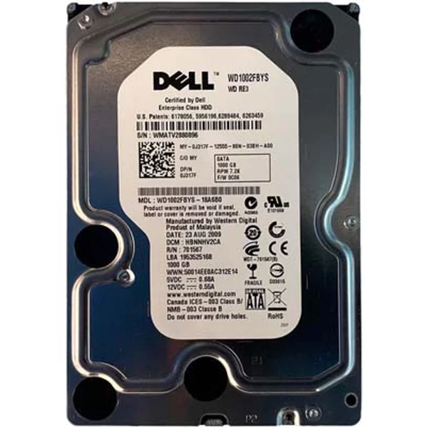 Dell 0J317F | 1TB 7200RPM Sata 3Gb/S 32MB Cache 3.5-Inch Hard Drive For Poweredge Servers-image