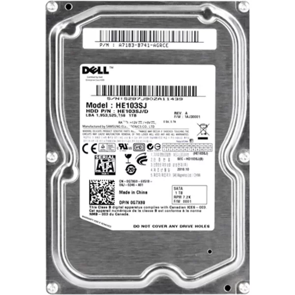Dell G7X69 | 1TB 7200RPM Sata 3Gb/S Hot-Pluggable 32MB Cache 3.5-Inch Hard Drive For Poweredge & Powervault Servers-image