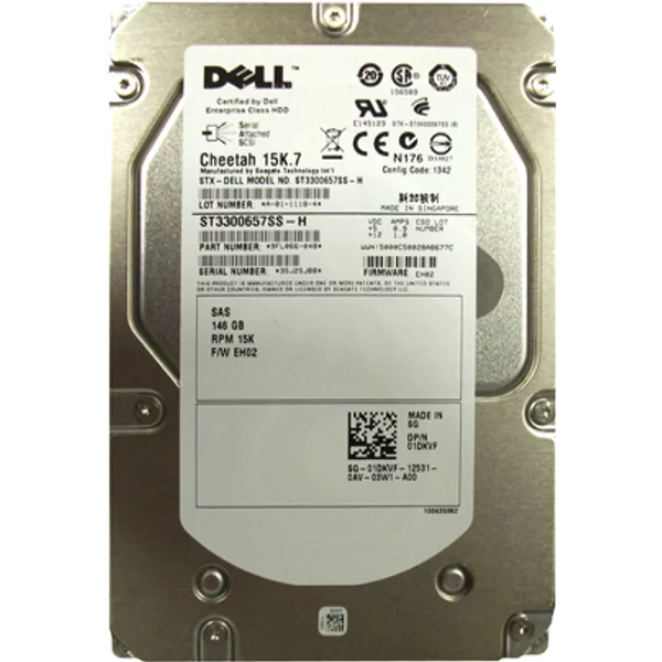 Dell 01DKVF | 146GB 15000RPM SAS 3Gb/s Hot-Swappable 16MB Cache 3.5-Inch Hard Drive