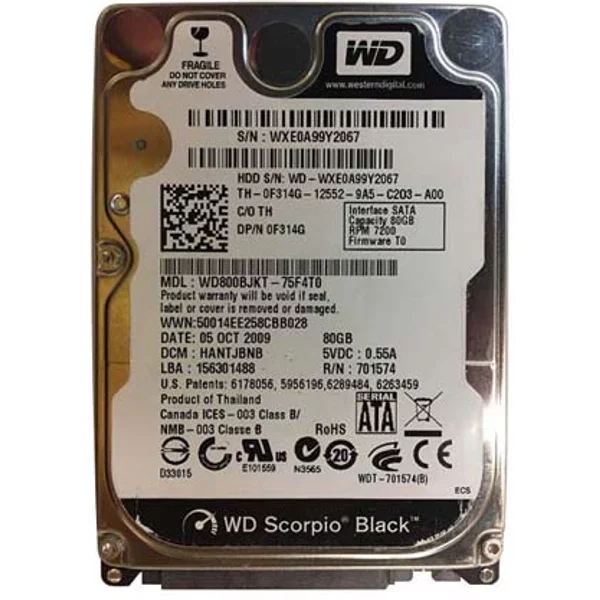 Dell 0F314G | 80GB 7200RPM Sata 3Gb/S 16MB Cache 2.5-Inch Hard Drive-image