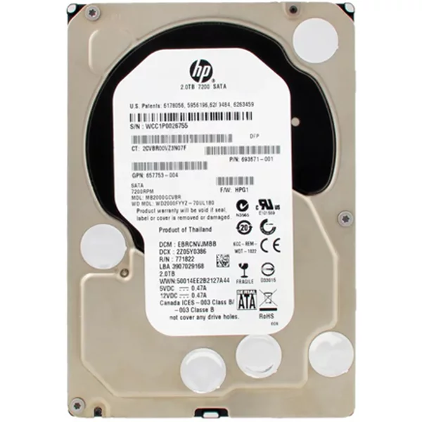 HP MB2000GCVBR | 2TB 7200RPM SAS 6Gb/S Hot-Pluggable 3.5-Inch Midline Hard Drive For Proliant Servers-image