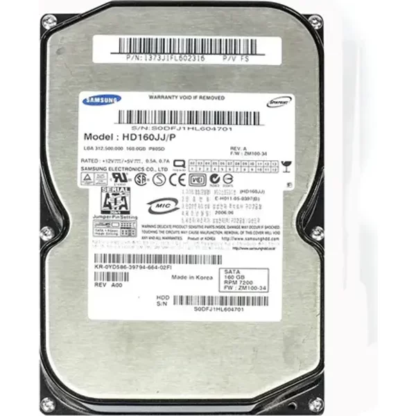 Dell 0YD586 | 160GB 7200RPM Sata 3Gb/S 8MB Cache 3.5-Inch Hard Drive-image