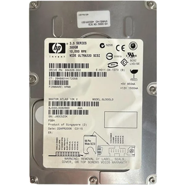 HP 364326-002 | 300GB 10000RPM Ultra320 Scsi 8MB Cache LVD 68-Pin 3.5-Inch Hard Drive-image