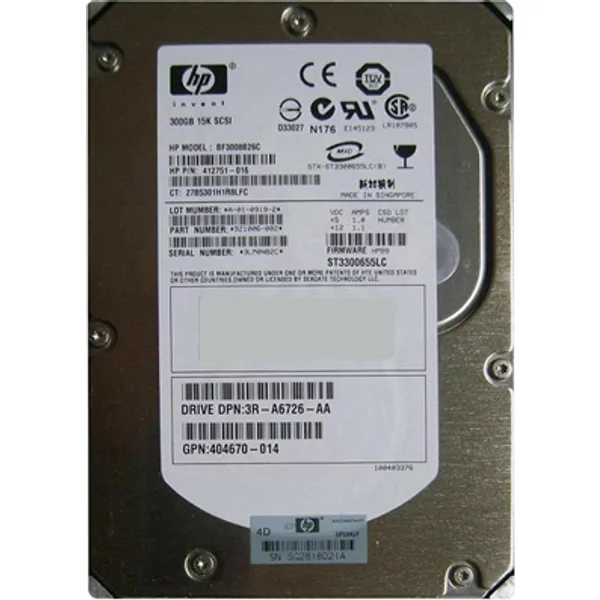 HP 3R-A6726-AA | 300GB 15000RPM Ultra320 Scsi 16MB Cache Hot-Pluggable LVD 80-Pin 3.5-Inch Hard Drive-image