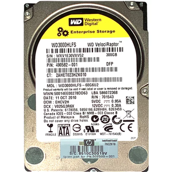 HP 502599-001 | 300GB 10000RPM Sata 6Gb/S 32MB Cache SFF 3.5-Inch Hard Drive-image
