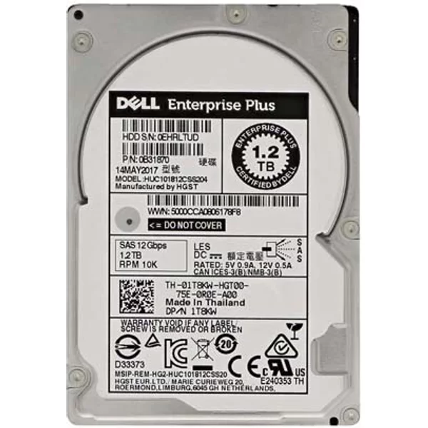 Dell 1T8KW | 1.2TB 10000RPM SAS 12Gb/s Hot-Pluggable 2.5-Inch Hard Drive for EqualLogic Storage Array