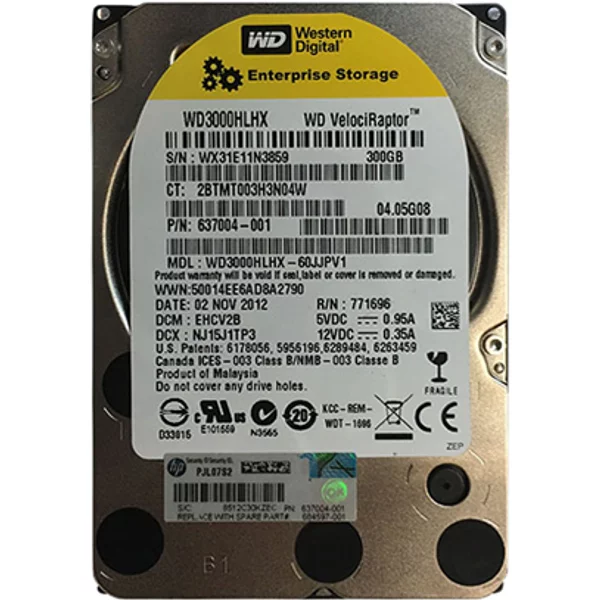 HP 637004-001 | 300GB 10000RPM Sata 3Gb/S 16MB Cache LFF 2.5-Inch Hard Drive-image