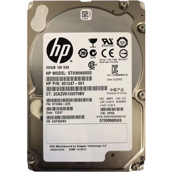 HP 651247-001 | 300GB 10000RPM SAS 6Gb/S 64MB Cache SFF 2.5-Inch Hard Drive-image