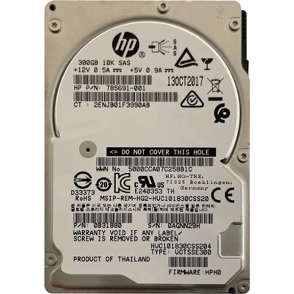 HP 785691-001 | 300GB 10000RPM SAS 6Gb/S 16MB Cache 2.5-Inch Hard Drive-image
