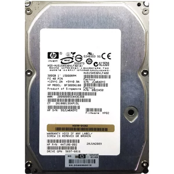 HP AG690-64202 | 300GB 15000RPM Fibre Channel 4Gb/S 16MB Cache Hot-Pluggable Dual Port 3.5-Inch Hard Drive-image