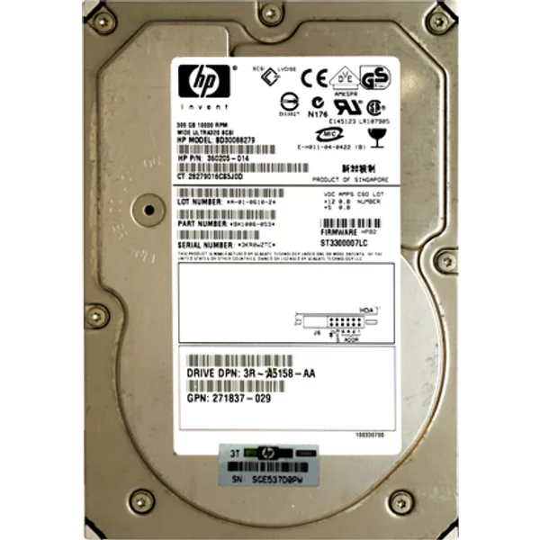 HP BD30088279 | 300GB 10000RPM Ultra320 Scsi Hot-Pluggable 80-Pin LVD 3.5-Inch Hard Drive For Proliant Server-image