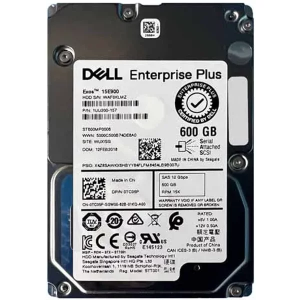 Dell 0TC05P | 600GB 15000RPM SAS 12Gb/S Hot-Pluggable 2.5-Inch Hard Drive For Compellent Storage Array-image