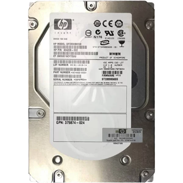HP DF0300B8053 | 300GB 15000RPM SAS 3Gb/S LFF Hot-Pluggable Dual Port 3.5-Inch Hard Drive For Gen1 To Gen7 Proliant Server-image