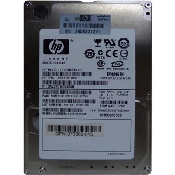 HP DG0300BALVP | 300GB 10000RPM SAS 3Gb/S SFF Hot-Pluggable Dual Port 2.5-Inch Hard Drive For Gen1 To Gen7 Proliant Server-image