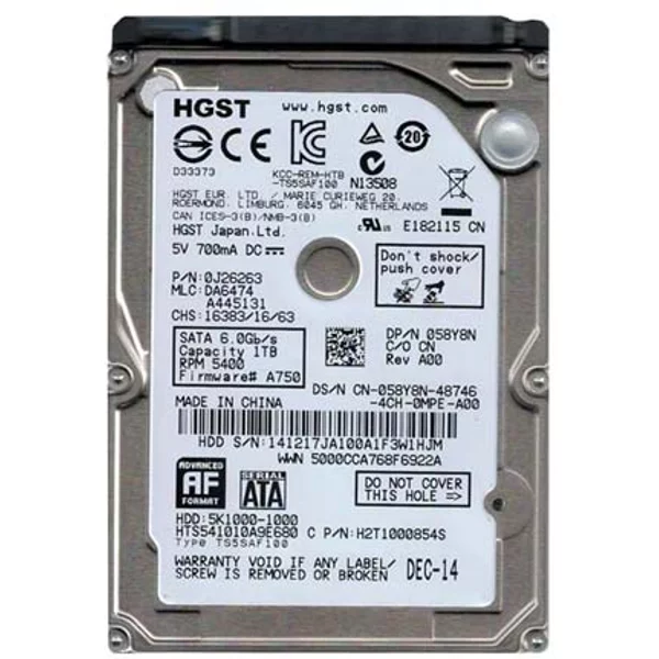 Dell 058Y8N | 1TB 5400RPM Sata 6Gb/S 8MB Cache 2.5-Inch Hard Drive-image